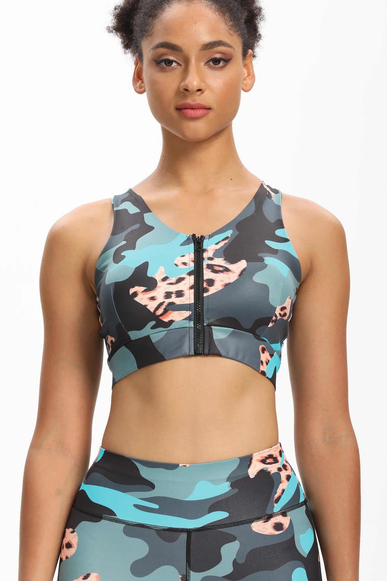 Seamless Camo Print Yoga Suit Gym Fitness Sports Tracksuit Tank Crop Top Hips Lifting Leggings Fashion Outdoor Suit | Vimost Shop.
