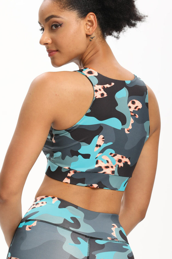 Seamless Camo Print Yoga Suit Gym Fitness Sports Tracksuit Tank Crop Top Hips Lifting Leggings Fashion Outdoor Suit | Vimost Shop.