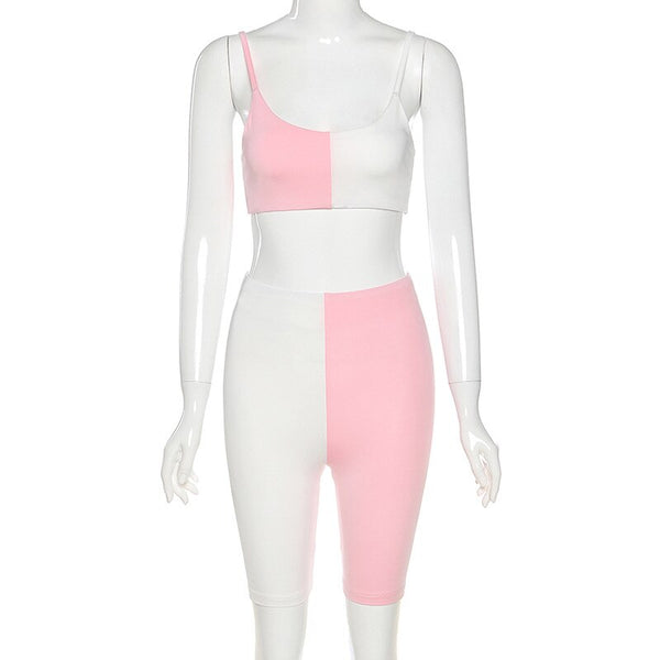 Seamless Patchwork Yoga Tracksuit Set Women Gym Clothing Sleeves Crop Top Shorts Sexy Fitness Sportswear Running Workout Suit | Vimost Shop.