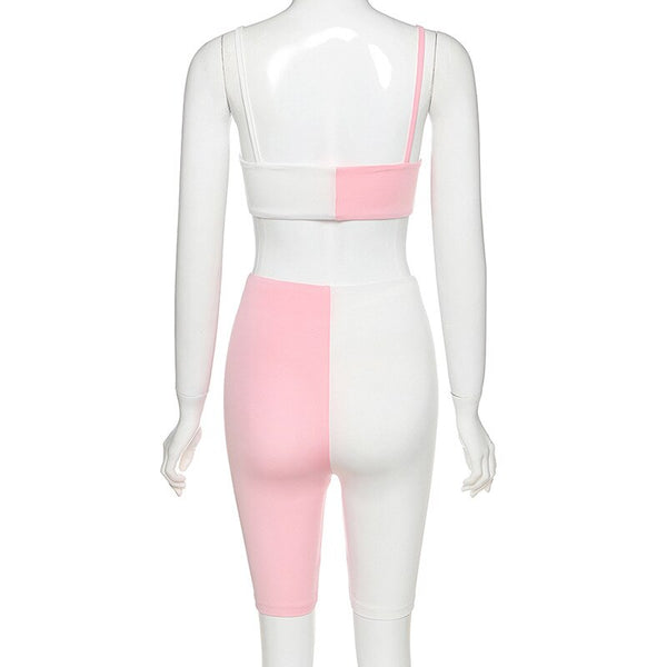 Seamless Patchwork Yoga Tracksuit Set Women Gym Clothing Sleeves Crop Top Shorts Sexy Fitness Sportswear Running Workout Suit | Vimost Shop.