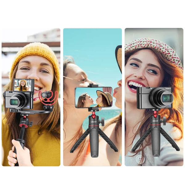 MT-08 DSLR SLR Phone Vlog tripod Cold Shoe Phone Mount Holder for Microphone LED Light Mini Tripod for Sony A6400 A6300 | Vimost Shop.