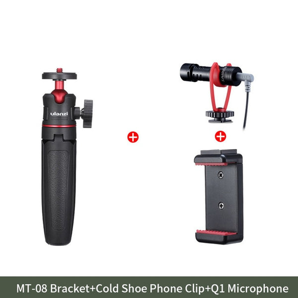 MT-08 DSLR SLR Phone Vlog tripod Cold Shoe Phone Mount Holder for Microphone LED Light Mini Tripod for Sony A6400 A6300 | Vimost Shop.