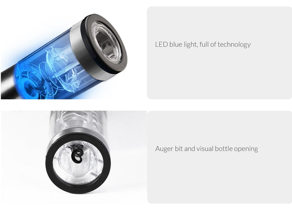 Rechargeable Electric Wine Opener Automatic Corkscrew Portable Household Tool With Foil Cutter & USB Charging Cable | Vimost Shop.