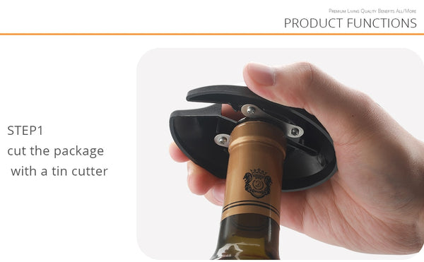 Rechargeable Electric Wine Opener Automatic Corkscrew Portable Household Tool With Foil Cutter & USB Charging Cable | Vimost Shop.