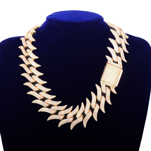 Solid 32mm Big Cuban Chain Men's Hip Hop Necklace Link Finish Zirconia Gold Color Fashion Rock Jewelry | Vimost Shop.