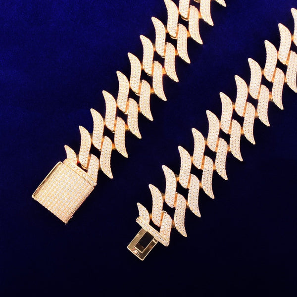 Solid 32mm Big Cuban Chain Men's Hip Hop Necklace Link Finish Zirconia Gold Color Fashion Rock Jewelry | Vimost Shop.