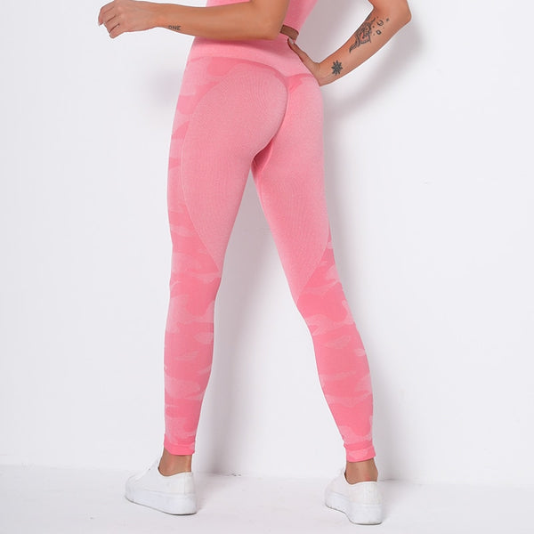 Running Yoga Pants Push Up Sports Leggings Camouflage Fitness Trousers  High Waist Booty Tights Seamless Tummy Control Leggins | Vimost Shop.