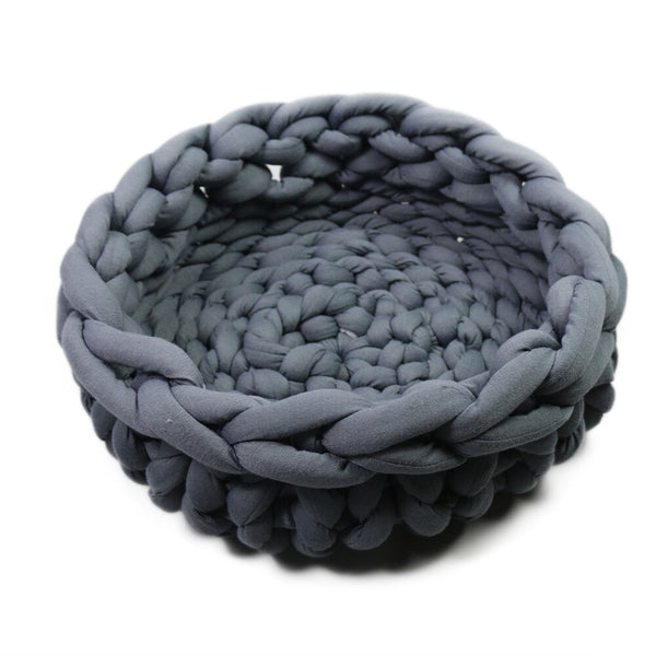 Soft Pet Bed Handmade Knit Puppy House Detachable Washable Kitten Basket Comfortable Warm Sleeping Nest Cave for Small Dogs Cats | Vimost Shop.
