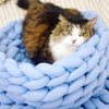 Soft Pet Bed Handmade Knit Puppy House Detachable Washable Kitten Basket Comfortable Warm Sleeping Nest Cave for Small Dogs Cats | Vimost Shop.