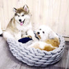Soft Pet Bed Handmade Knit Puppy House Detachable Washable Kitten Basket Comfortable Warm Sleeping Nest Cave for Small Dogs Cats | Vimost Shop.
