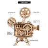 ROKR Hand Crank Projector Classic Film Vitascope 3D Wooden Puzzle Model Building Toys for Children Adult LK601 | Vimost Shop.
