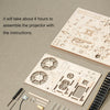 ROKR Hand Crank Projector Classic Film Vitascope 3D Wooden Puzzle Model Building Toys for Children Adult LK601 | Vimost Shop.