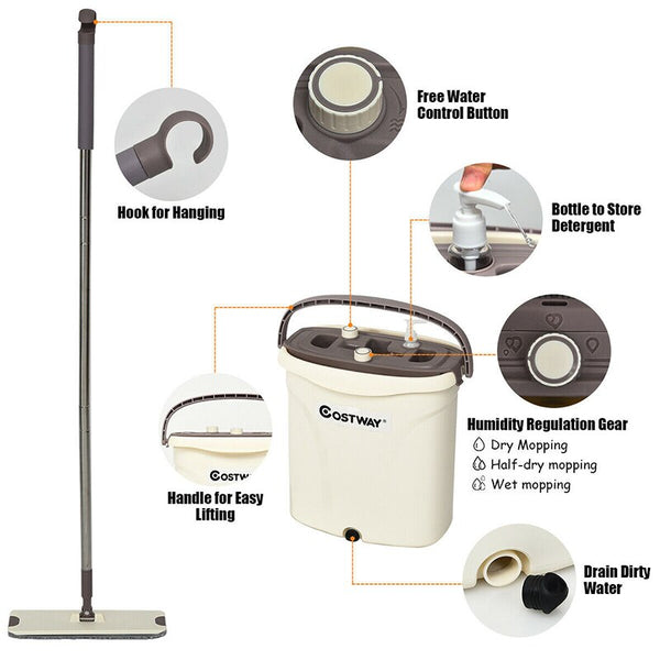 High Quality Multipurpose Unique Structure of Bucket Rotating Hanging Function Flat Squeeze Mops and Bucket Set | Vimost Shop.