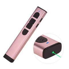 Rechargeable Powerpoint Presenter PPT Clicker Flip Pen Green Pointer with USB Receiver 70 Meters 2.4GHz Wireless Remote Control