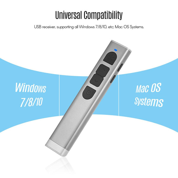 Rechargeable Powerpoint Presenter PPT Clicker Flip Pen Green Pointer with USB Receiver 70 Meters 2.4GHz Wireless Remote Control | Vimost Shop.