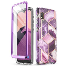 For Samsung Galaxy A10e Case Cosmo Full-Body Glitter Marble Bumper Case with Built-in Screen Protector