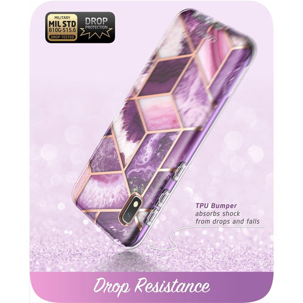 For Samsung Galaxy A10e Case Cosmo Full-Body Glitter Marble Bumper Case with Built-in Screen Protector | Vimost Shop.