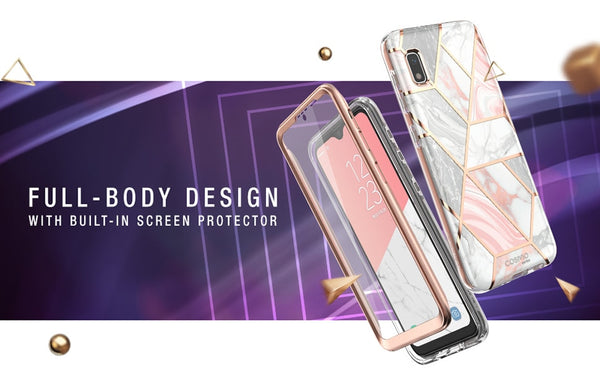 For Samsung Galaxy A10e Case Cosmo Full-Body Glitter Marble Bumper Case with Built-in Screen Protector | Vimost Shop.