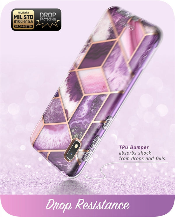 For Samsung Galaxy A10e Case Cosmo Full-Body Glitter Marble Bumper Case with Built-in Screen Protector | Vimost Shop.
