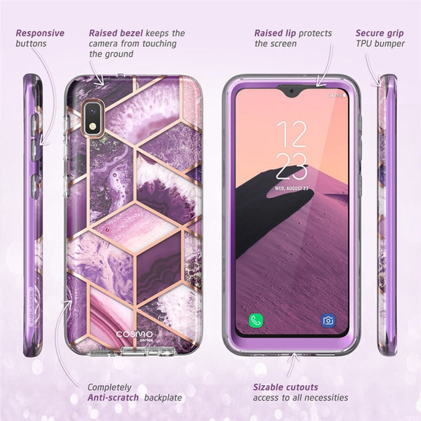 For Samsung Galaxy A10e Case Cosmo Full-Body Glitter Marble Bumper Case with Built-in Screen Protector | Vimost Shop.