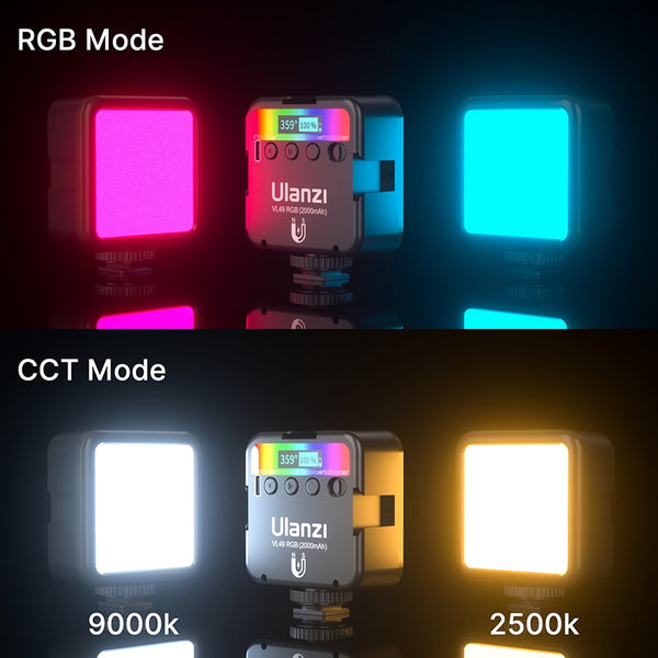 Mini RGB LED Video Light 2700K-9000K On Camera Fill Light Photography Lighting Pocket Live Tiktok Vlog Light lamp | Vimost Shop.