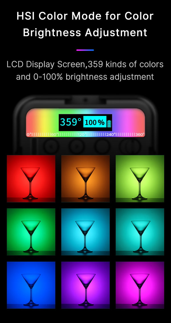 Mini RGB LED Video Light 2700K-9000K On Camera Fill Light Photography Lighting Pocket Live Tiktok Vlog Light lamp | Vimost Shop.