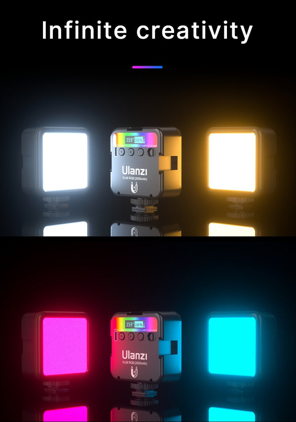 Mini RGB LED Video Light 2700K-9000K On Camera Fill Light Photography Lighting Pocket Live Tiktok Vlog Light lamp | Vimost Shop.