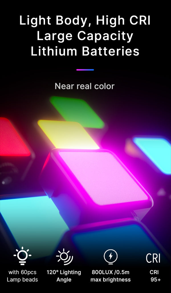 Mini RGB LED Video Light 2700K-9000K On Camera Fill Light Photography Lighting Pocket Live Tiktok Vlog Light lamp | Vimost Shop.