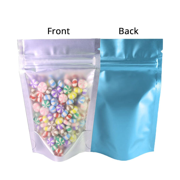 Recyclable Matte Clear Front Ziplock Storage Bags Metallic Mylar Eco Plastic Stand Up Pouches Food Package Bags For New Year | Vimost Shop.