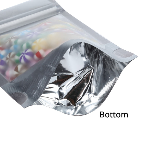 Recyclable Matte Clear Front Ziplock Storage Bags Metallic Mylar Eco Plastic Stand Up Pouches Food Package Bags For New Year | Vimost Shop.