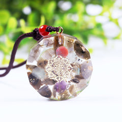 Labradorite Orgonite Pendant Natural Crystal Stone Energy Orgone Emf Protection Healing Jewelry Necklace Meditation Gift