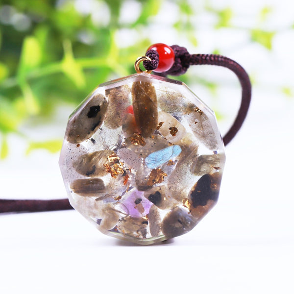Labradorite Orgonite Pendant Natural Crystal Stone Energy Orgone Emf Protection Healing Jewelry Necklace Meditation Gift | Vimost Shop.