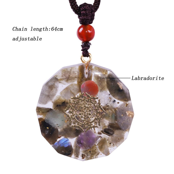 Labradorite Orgonite Pendant Natural Crystal Stone Energy Orgone Emf Protection Healing Jewelry Necklace Meditation Gift | Vimost Shop.