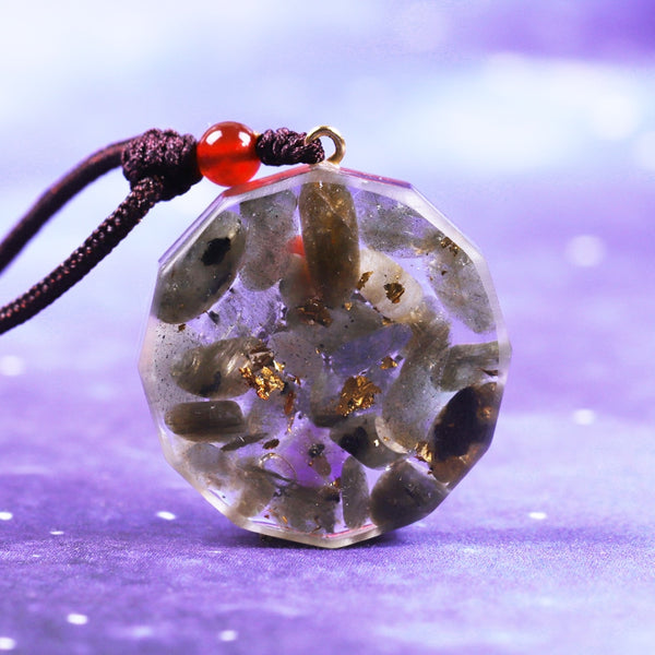 Labradorite Orgonite Pendant Natural Crystal Stone Energy Orgone Emf Protection Healing Jewelry Necklace Meditation Gift | Vimost Shop.