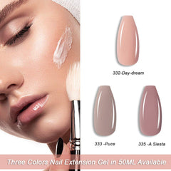 Poly Nail Extension Gel, 50ML Nude Nature Day-dream Builder Gel Poly Extension Gel Trendy