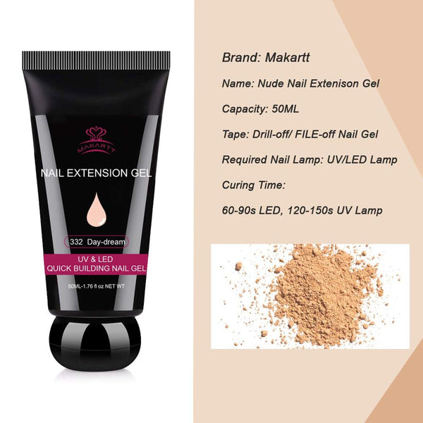 Poly Nail Extension Gel, 50ML Nude Nature Day-dream Builder Gel Poly Extension Gel Trendy | Vimost Shop.