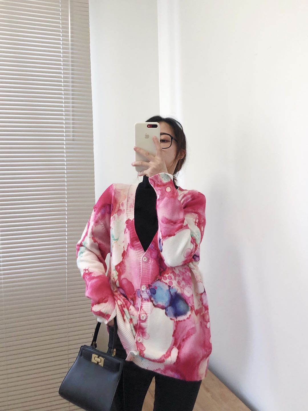 Women Oversized Clothing Wool Blend Long Cardigans Sweater Spring Autumn Print Pattern Knitted Coat Knitwear C-263