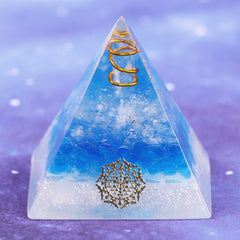 Healing Crystal Copper Wire Orgone Pyramid Blue Quartz Energy Generator For Meditation Reiki Balancing Home Decor