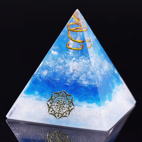 Healing Crystal Copper Wire Orgone Pyramid Blue Quartz Energy Generator For Meditation Reiki Balancing Home Decor | Vimost Shop.