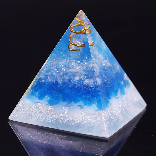 Healing Crystal Copper Wire Orgone Pyramid Blue Quartz Energy Generator For Meditation Reiki Balancing Home Decor | Vimost Shop.