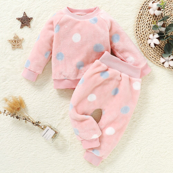 Baby Girl Clothes Pajamas Set Flannel Fleece Infant Toddler O Neck Pajamas Warm Kids Sleepwear Home Suit Winter Spring Fall D30 | Vimost Shop.