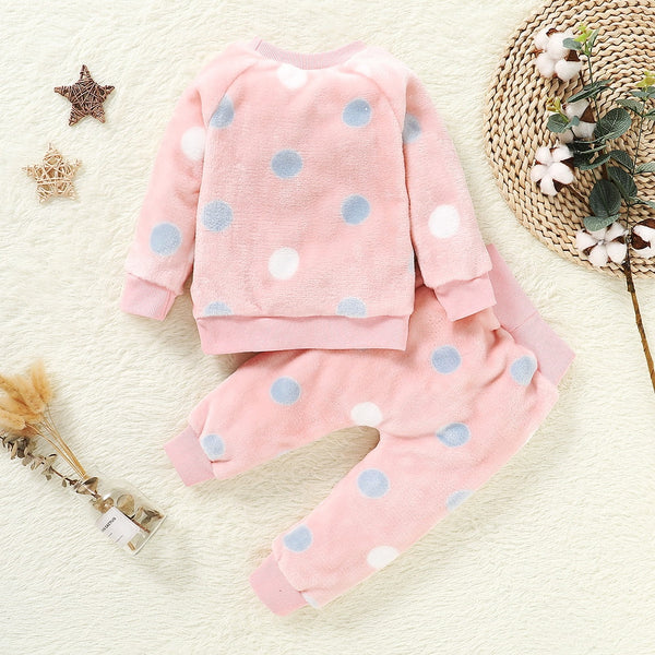 Baby Girl Clothes Pajamas Set Flannel Fleece Infant Toddler O Neck Pajamas Warm Kids Sleepwear Home Suit Winter Spring Fall D30 | Vimost Shop.