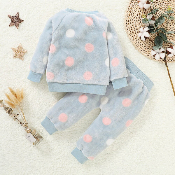 Baby Girl Clothes Pajamas Set Flannel Fleece Infant Toddler O Neck Pajamas Warm Kids Sleepwear Home Suit Winter Spring Fall D30 | Vimost Shop.