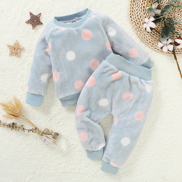 Baby Girl Clothes Pajamas Set Flannel Fleece Infant Toddler O Neck Pajamas Warm Kids Sleepwear Home Suit Winter Spring Fall D30 | Vimost Shop.