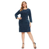 Women's Plus Size Autumn Casual Denim Dress Cotton Knitted Denim High Flexibility Slim Fit Dress Casual Fashion Dress