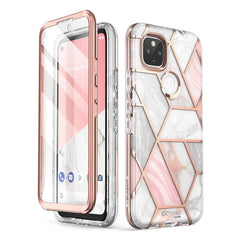 For Google Pixel 4A 5G Case 6.2 inch (2020) Cosmo Full-Body Marble Glitter Case Cover WITH Built-in Screen Protector