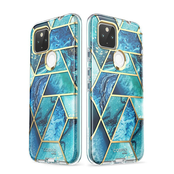 For Google Pixel 4A 5G Case 6.2 inch (2020) Cosmo Full-Body Marble Glitter Case Cover WITH Built-in Screen Protector | Vimost Shop.