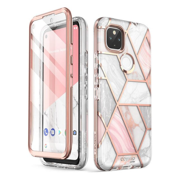 For Google Pixel 4A 5G Case 6.2 inch (2020) Cosmo Full-Body Marble Glitter Case Cover WITH Built-in Screen Protector | Vimost Shop.