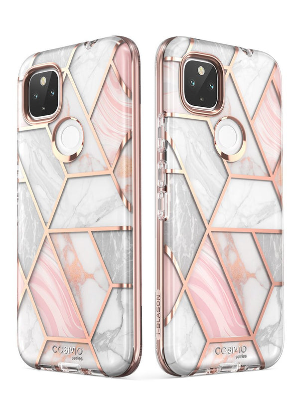 For Google Pixel 4A 5G Case 6.2 inch (2020) Cosmo Full-Body Marble Glitter Case Cover WITH Built-in Screen Protector | Vimost Shop.