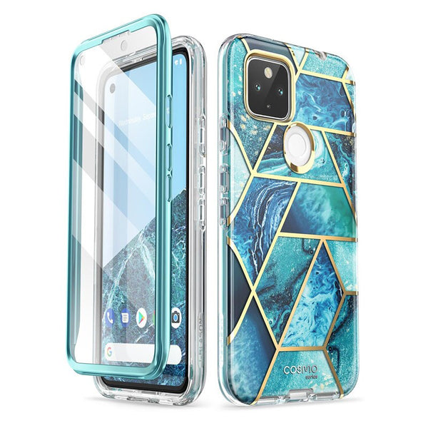 For Google Pixel 4A 5G Case 6.2 inch (2020) Cosmo Full-Body Marble Glitter Case Cover WITH Built-in Screen Protector | Vimost Shop.